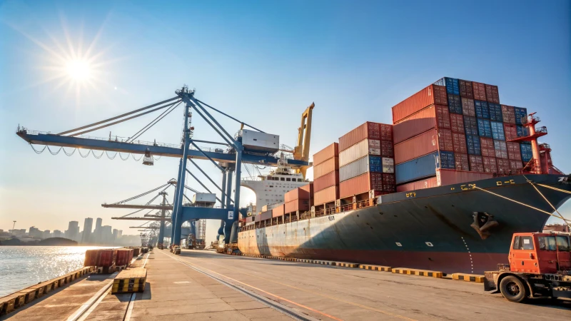 busy shipping port cargo ship